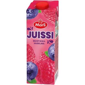Marli Juissi Mustikka-vadelmamehujuoma 1 L kalorit ja ravintosisältö - 27 kcal