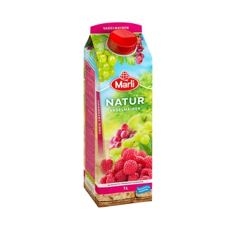 Natur vadelmainen täysmehu 1l kalorit ja ravintosisältö