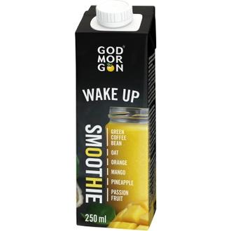 God Morgon Wake Up smoothie vihreä kahvipapu-kaura-appelsiini-mango-ananas-passionhedelmä 250 ml kalorit ja ravintosisältö