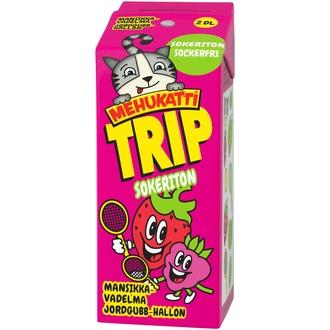 Mehukatti Trip Sokeriton Mansikka-vadelmamehujuoma 2 dl kalorit ja ravintosisältö