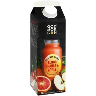 God Morgon Selected Blend Veriappelsiini-omena täysmehu appelsiinihedelmälihalla 1 L kalorit ja ravintosisältö