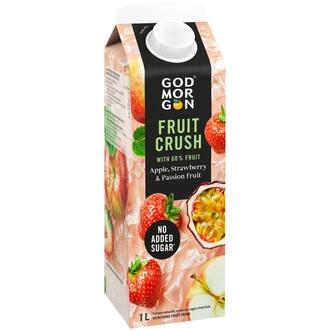God Morgon Fruit Crush Omena & mansikka & passionhedelmä mehujuoma 1 L kalorit ja ravintosisältö