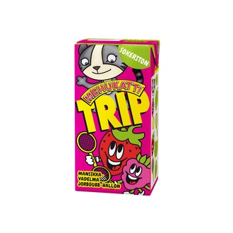 Mehukatti Trip 2 dl sokeriton Mansikka-vadelmajuoma kalorit ja ravintosisältö