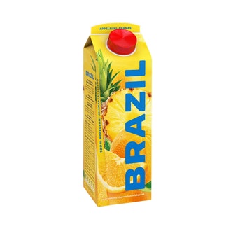 Brazil appelsiini-ananas täysmehu 100% 1l kalorit ja ravintosisältö