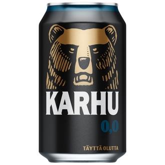 Karhu Alkoholiton Lager olut 0,0% tölkki 0,33 L kalorit ja ravintosisältö