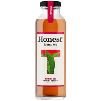 Honest Musta Tee vadelma-basilika 0,33l kalorit ja ravintosisältö