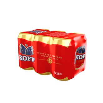 Koff lager 5,2% 0,33l 6-pack kalorit ja ravintosisältö