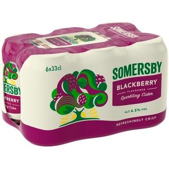 6-pack Somersby Blackberry siideri 4,5 % tölkki 0,33 L kalorit ja ravintosisältö