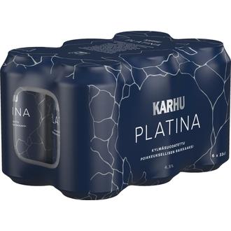 6-pack Karhu Platina Lager olut 4,5 % tölkki 0,33 L kalorit ja ravintosisältö - 37 kcal