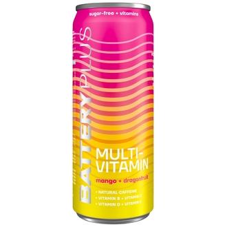 Battery PLUS Multi-Vitamin energiajuoma tölkki 0,33 L kalorit ja ravintosisältö