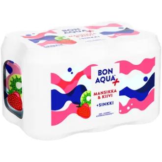 6-pack Bonaqua + Mansikka & Kiivi Hiilihapotettu juoma tölkki 0.33 L kalorit ja ravintosisältö - 10 kcal