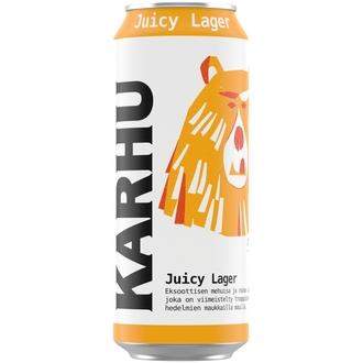 Karhu Juicy Lager olut 4,6 % tölkki 0,5 L kalorit ja ravintosisältö