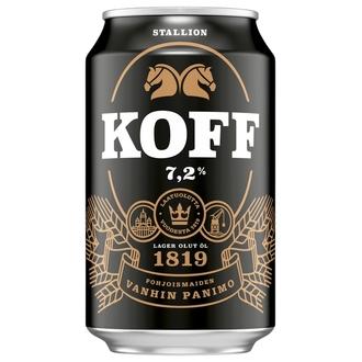 Koff Stallion Lager olut 7,2 % tölkki 0,33 L kalorit ja ravintosisältö