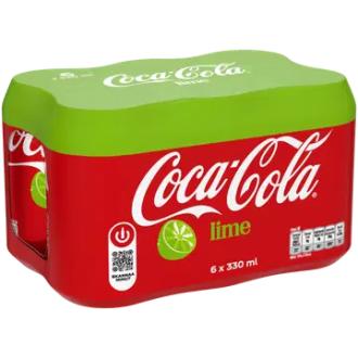 6-pack Coca-Cola Original Taste Lime virvoitusjuoma tölkki 0,33 L kalorit ja ravintosisältö - 43 kcal