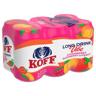 Koff Long Drink Vibe Strawberry Raspberry Peach 5,5 % 0,33l kalorit ja ravintosisältö - 56 kcal