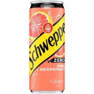 Schweppes Pink Grapefruit Zero virvoitusjuoma tölkki 0,33 L kalorit ja ravintosisältö - 3 kcal