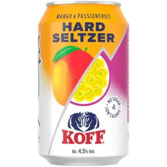 Koff Hard Seltzer Mango-Passionfruit maustettu alkoholijuoma 4,5 % tölkki 0,33 L kalorit ja ravintosisältö - 26 kcal