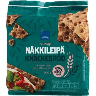 Rainbow ruisnäkkileipä 200 g kalorit ja ravintosisältö - 340 kcal
