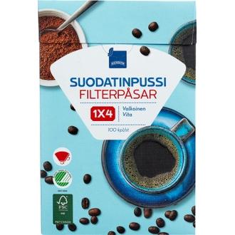 Rainbow Suodatinpussi valkoinen 1x4, 100 kpl