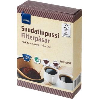 Rainbow Suodatinpussi valkaisematon 102, 100 kpl