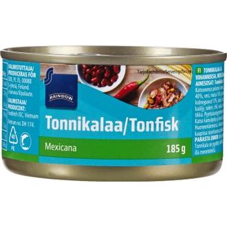 Rainbow tonnikalaa mexicana 185/135g kalorit ja ravintosisältö - 112 kcal