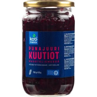 Kotimaista 700/470g punajuurikuutiot mausteliemessä kalorit ja ravintosisältö - 50 kcal