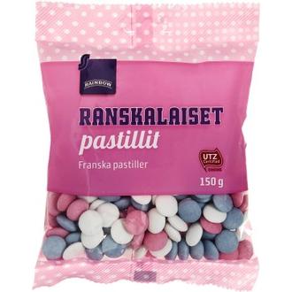 Rainbow ranskalaiset pastillit 150 g kalorit ja ravintosisältö