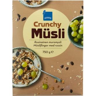 Rainbow 750g Müsli Crunchy rusinainen muromysli kalorit ja ravintosisältö - 444 kcal