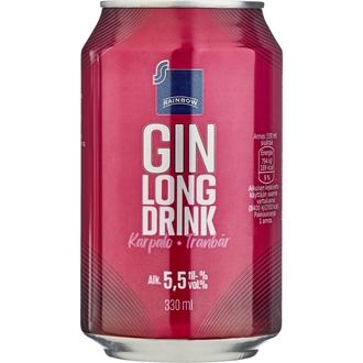 Rainbow Karpalo Gin Lonkero 5,5% 0,33 L Tlk kalorit ja ravintosisältö