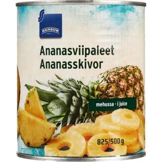 Rainbow ananasviipaleet ananasmehussa 820/490 g kalorit ja ravintosisältö - 60 kcal