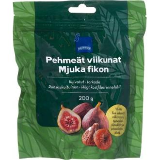 Rainbow 200g pehmeät kuivatut viikunat, runsaskuituinen kalorit ja ravintosisältö - 288 kcal