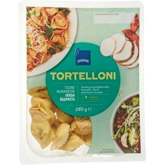 Rainbow Tortelloni tuorepasta juusto-aurinkokuivattu tomaatti 250 g kalorit ja ravintosisältö - 288 kcal