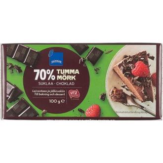 Rainbow 100g tumma leivontasuklaa 70% kalorit ja ravintosisältö - 534 kcal