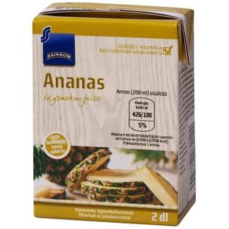Rainbow ananastäysmehu 2dl kalorit ja ravintosisältö - 48 kcal