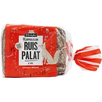 Porokylän Korpikulkijan Ruispalat 6 kpl / 330 g täysjyväruispalaleipä kalorit ja ravintosisältö - 230 kcal