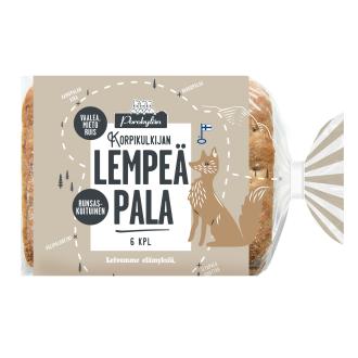 Porokylän Korpikulkijan lempeä pala 6 kpl/270 g rukiinen vaalea leipä kalorit ja ravintosisältö - 276 kcal