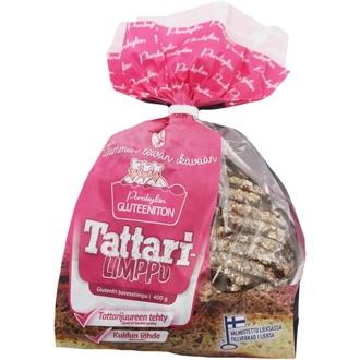 Porokylän Leipomo Tattarilimppu 400 g, gluteeniton kalorit ja ravintosisältö