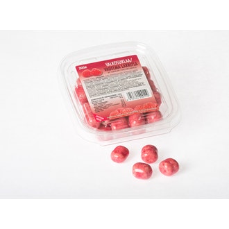 Lakumesta valkosuklaa-vadelmalakritsa 200g kalorit ja ravintosisältö - 447 kcal