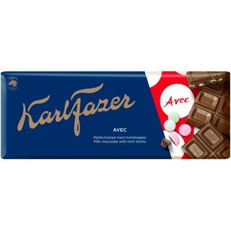Karl Fazer Avec suklaarae suklaalevy 200g kalorit ja ravintosisältö - 522 kcal