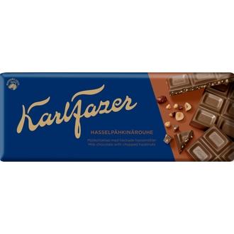 Karl Fazer Hasselpähkinärouhe suklaalevy 180 g kalorit ja ravintosisältö - 566 kcal