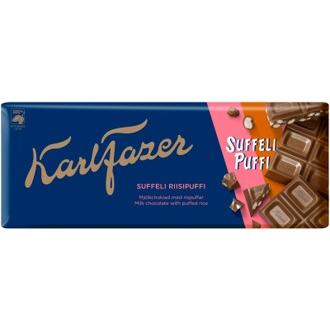 Karl Fazer Suffeli riisipuffi suklaalevy 198g kalorit ja ravintosisältö
