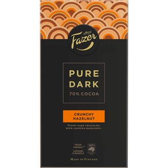 Pure Dark Crunchy Hazelnut 95g suklaa kalorit ja ravintosisältö - 555 kcal