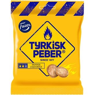 Fazer Tyrkisk Peber Liquorice salmiakki karkkipussi 120g kalorit ja ravintosisältö - 368 kcal