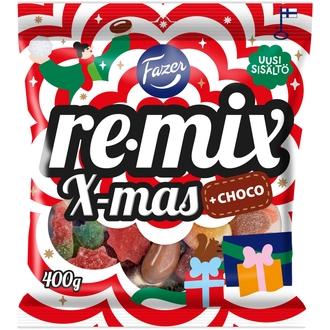 Fazer Remix Xmas +choco karkkipussi 400g kalorit ja ravintosisältö - 381 kcal