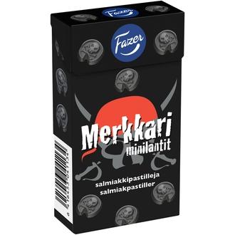 Fazer Merkkari minilantit salmiakkipastillit 38g kalorit ja ravintosisältö - 344 kcal