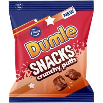 Fazer Dumle Snacks Crunchy puffs karkkipussi 140g kalorit ja ravintosisältö - 527 kcal