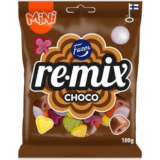 Fazer Remix Mini Choco karkkipussi 100g kalorit ja ravintosisältö - 412 kcal