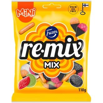 Fazer Remix Mini Mix karkkipussi 110g kalorit ja ravintosisältö - 354 kcal