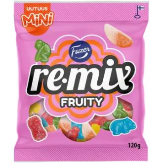 Fazer Remix Mini Fruity karkkipussi 120g kalorit ja ravintosisältö