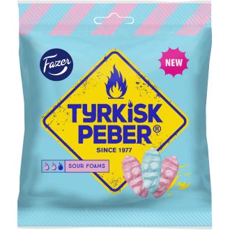 Fazer Tyrkisk Peber Sour Foams Makeispussi 150g kalorit ja ravintosisältö - 358 kcal